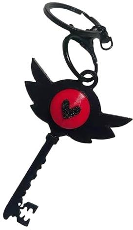 Lzrong Anime Hazbin Hotel Alastor Schlüsselanhänger, Lucifer Morningstar Keychain Schlüsselbund für Tasten Rucksäcke Dekor,Handtaschen Minifigur,Zubehör Autoschlüssel, Geschenke für Fans 8cm