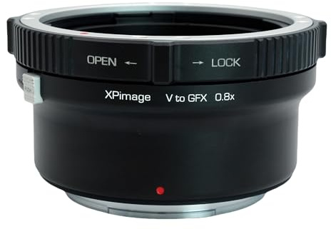XPIMAGE 0,8-facher optischer Brennweitenreduzierer-Speed-Booster-Adapterring, kompatibel mit Hasselblad V-Objektiv und Fujifilm GFX-Kamera