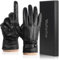 yafeite Winter Schaffell Lederhandschuhe für Herren Warm Kaschmir Gefüttert Schwarz Lederhandschuhe Touchscreen Motorrad, Braun, X-Large