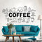 YLLMNOBN Kaffeetasse Tasse Espresso Kaffee Milch Wandaufkleber Kaffee Schriftzug Schild Wandtattoo Küche Café Kunst Dekor