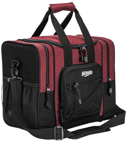 HEDUGO Bowling Ball Bag - Single Ball Tote with Foam Cushion and Padded Strap for Men & Women - Fits Bowling Shoes Up to Mens Size 14 and Accessories