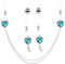 Ensemble d'anneaux de téton en forme de cœur en oxyde de zirconium pour femme - En forme de cœur - Sans piercing - Faux téton - Chaînes de corps réglables - Bijoux de corps pour femme, taille unique,