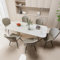 Hawthyhome Esszimmerstühle 6er Set, Küchenstuhl, Stuhl Esszimmer Wohnzimmer, ergonomischer Sessel, Armlehnstuhl, Polsterstuhl, Wasserdichtes Material,Metallbeine, Beige