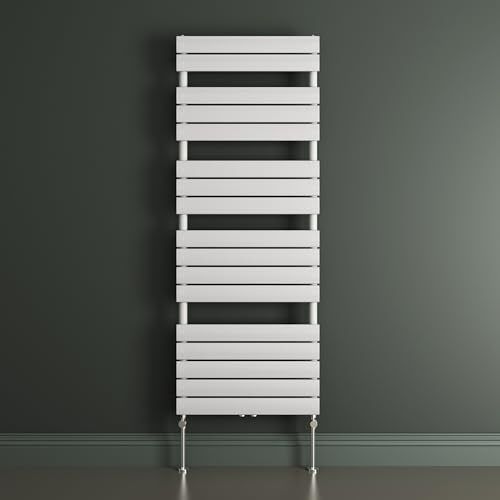 Mai & Mai Bathroom Radiator Heated Towel Rail Flat Panel Central Heating | Wall-Fixed Towel Warmer for Bathroom Heating, Flat Panel Design for Central Heating Systems, White, 160x60 cm, FH