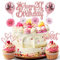 ZWWsullo Tortendeko Rosegold 20 Jahre Mädchen Jungen Happy 20th Birthday Cake Topper Glitzer Kuchen Topper Konfetti Luftballons 20 Geburtstagstorte Dekoration Geburtstag Kuchen Deko