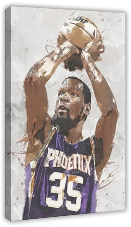 zxjwcm Kevin Durant Basketball-Poster, 2 Leinwand-Poster, Schlafzimmer, Dekoration, Landschaft, Büro, Raumdekoration, Geschenkrahmen: 50 x 75 cm