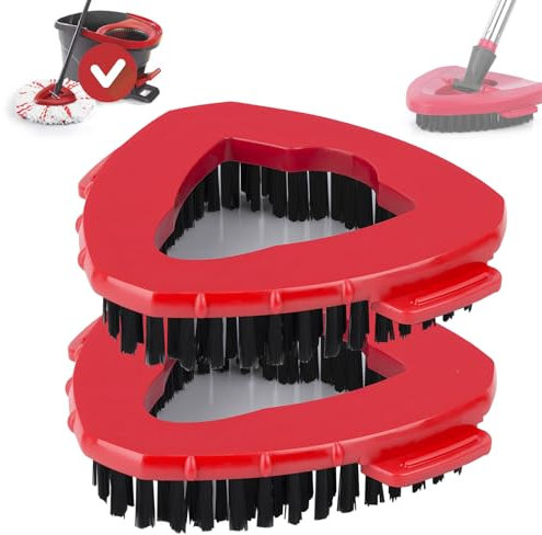 2 Pack Spin Mop Head Replacement Base Scrub Brush Compatible with Vlieda EasyWring 1 Tank System, Hard Bristle Cleaning Brush for Bathroom Garage Kitchen Wall Easy Cleaning