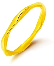 AMDXD 999 Gold Eheringe Echt Goldschmuck, Morbius Dünn 2MM Verlobungsring, 24K Gold Hochzeitsring Pärchen Ringe, Gr.47 (15.0)