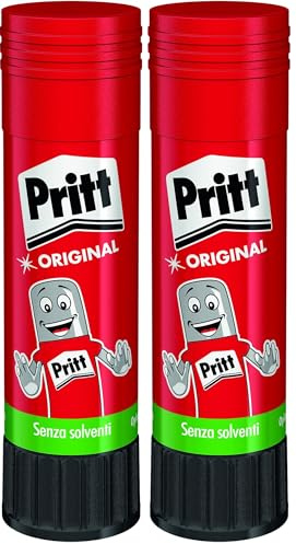 Pritt Stick 22g, Colla per bambini sicura e affidabile, Colla Pritt per lavoretti e fai da te, con una tenuta forte per uso scuola e ufficio, 1 stick x 22g (Confezione da 2)