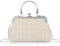 Ynport Crefreak Sac à Main en Paille pour Femme Sac Vintage Rétro avec Poignée Top Handle et Fermoir Kiss Lock Bandoulière Réglable et Chaîne Dorée Tissé d'Été, Idéal Plage