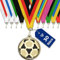 pokal-fabrik.de - Fussball-Medaillen 30 Stück Set Metall mit Wunschtext - Fussballmedaille golden zum Umhängen für Siegerehrungen - Medaillen Kinder mit Band nach Wahl für Vereine & Turniere