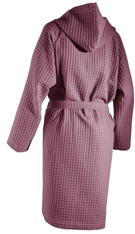COGAL® - Accappatoio Donna Nido d’Ape 100% Cotone - Spugna Morbida, Tinta Unita, Colore Rosa Antico
