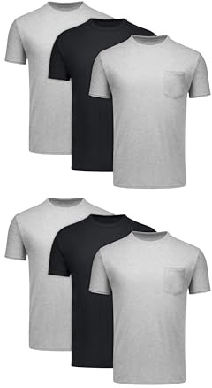 Hanes Men's Pocket T-Shirt 6-Pack, Stay-Tucked Soft Cotton Undershirts, Best Undershirts for Men, Assorted Pocket Tees