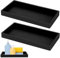 2 Pcs Bandeja Decorativa de Baño, Bandejas Decorativas para Cocina Baño Lavabo, Bandeja Rectangular de Silicona Negra para Cosméticos Maquillaje Joyas Tocador (19,5 x 9,8 x 1,7 cm)