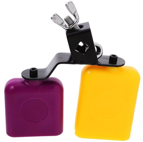 TOYANDONA Kit De Percusión Cencerro y Bloque Para Batería, Madera Natural Badajo De Pez Para Uso En Clases y Entretenimiento Familiar
