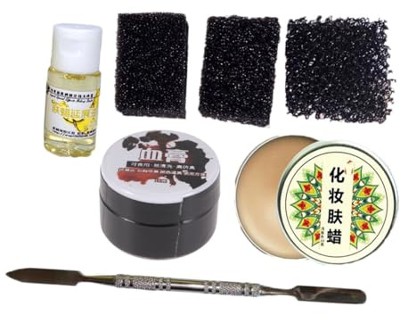 HAPINARY 7 Stück Teiliges Halloween Makeup Set mit Hautwachs Spachtel und Schwämmen für Realistische Narben Wunden und Spezialeffekte für Partys und Theater