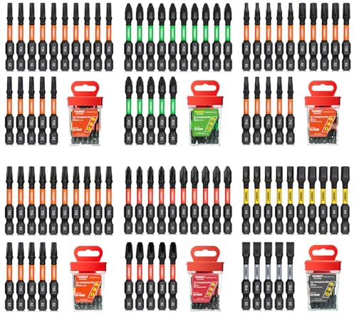 Toobeet Impact Multi Schraubendreher-Bits-Set, Magnetischen S2-Stahl 50mm 90tlg. (Torx/Phillips/Pozidriv/Schlitz/Inbus) Bits-Set für Schlagwerkzeuge inkl. robuster Aufbewah Ungsbox