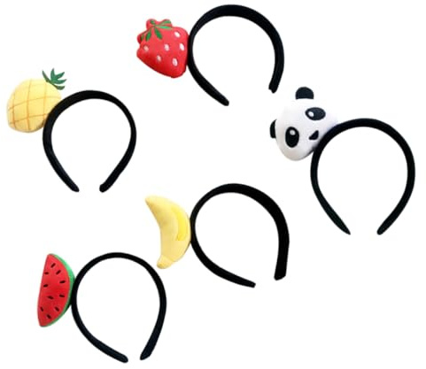 IWOWHERO 5 Stück Teiliges Früchte haarband Leichtes Rutschfestes Haarschmuck Süßen Obst Panda designs für Party Cosplay Fotoshooting und Dekorative Haaraccessoires