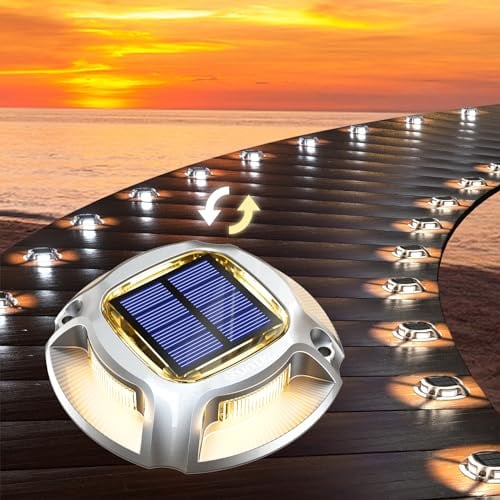 Quntis 8 Pezzi Faretto Segnapasso LED Esterno Solare | Alluminio, 2 Colori Commutabile Bianco Caldo/Freddo, Illuminazione Auto per Scala Terrazza Percorso Ponte Piscina