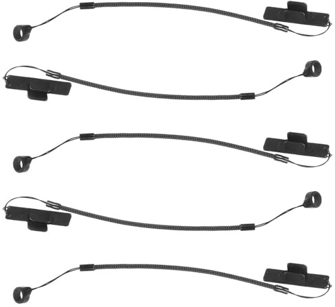 STOBAZA Porte-stylos Rétractables Dragonne Élastique Noire Lot de 5 en Abs et Silicone Support Sécurisé pour Stylets Tactiles pour L'école Salles de Classe