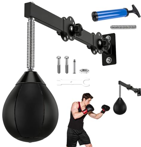 Speed Punchingball, Höhenverstellbar & Faltbar, Boxball mit Aufhängung, Trainingsgerät für Reflexe, Boxsack Set Freistehend, Punching Bag Boxsack Hängend für Home Gym Workout, Training