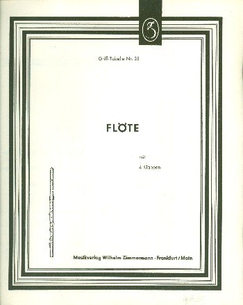 Grifftabelle: für Flöte mit 4 Klappen