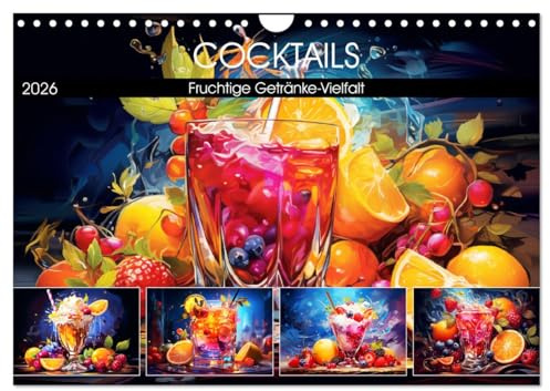 Cocktails. Fruchtige Getränke-Vielfalt (Wandkalender 2026 DIN A4 quer), CALVENDO Monatskalender: Genussvolle Momente mit farbenfrohen Cocktails für das ganze Jahr! (CALVENDO Lifestyle)