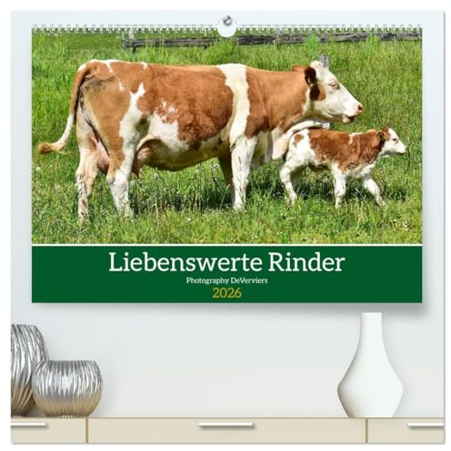 Liebenswerte Rinder (hochwertiger Premium Wandkalender 2026 DIN A2 quer), Kunstdruck in Hochglanz: Nette Wiesenbewohner (CALVENDO Tiere)