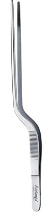 triangle 50 498 14 00 Pinzette zweifach gekröpft 14 cm professionelle Qualität aus Edelstahl kleine Kochpinzette gebogen