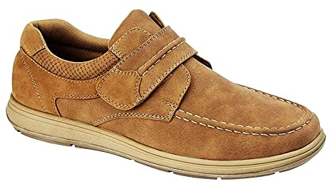 Scimitar Mens Twin Gusset Slip On Casual Shoes with Faux Leather Patch Detail Grey