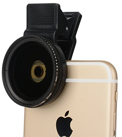 Zomei 37mm Handy Camamera Objektiv Professional ND Rundfilter ND2-ND400 für iPhone / 6 / 6s Plus Samsung Die meisten Smartphones