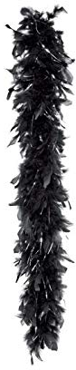 PARTY DISCOUNT® Federboa schwarz mit Lametta in Silber, 180 cm