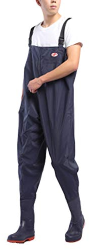 DianshaoA Maschi Waders Pesca Petto Fionda Trampolieri Standard Stivali Scafandro Salopette Pescatori PVC Alta Qualita Anche I Piedi Blu 65 43
