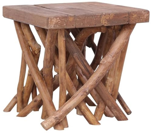 vidaXL Massivholz Couchtisch Baumstamm Beistelltisch Wohnzimmertisch Holztisch Sofatisch Kaffeetisch Tisch Massivholztisch 40x40x40cm Braun