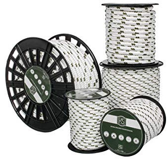 KIS Premium Quality Double Braided Polyester Rope 12 MM (1/2'' 100 ft) - Multi Size - Heavy-Duty Extra Strength - Multi-Purpose Rope, Sailing, Crafting, Camping Rope, Nylon Rope- Made in Turkey