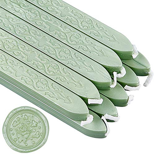 craspire 20 Stück Vintage Seal Wax Sticks Mit Dochten Antikes Manuskript Seal Wax Für Wax Seal Stamp Umschlagkarten Einladungsgeschenk Dekoration (Hellgrün)