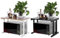 Estantes para Microondas de 2 Capas, Soporte de Madera para Microondas Estante de Cocina Estante Para Horno Microondas Rejilla para Olla Arrocera Platos Tazas Hervidor Botellas 38 x 38 x 57 cm(blanco)