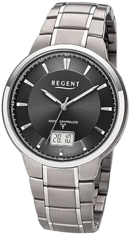 REGENT Herren-Uhren Analog Funk One Size Schwarz 32018693