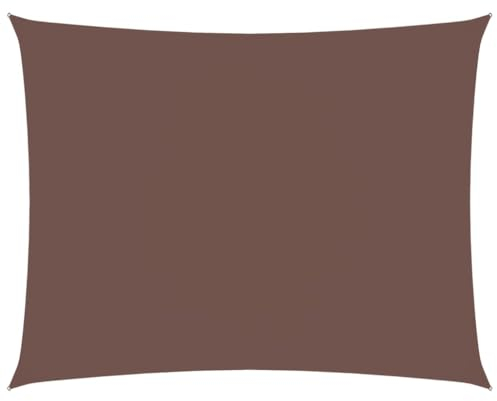 vidaXL Parasole a Vela Tenda da Sole Elegante Moderna Anti UV Giardino Frangisole Terrazza Balcone in Tessuto Oxford Rettangolare 3,5x4,5m Marrone