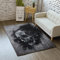 Morbuy Halloween Schädel Teppich Wohnzimmer Flanell Kurzflor Teppiches, Modernes Teppich Waschbar rutschfest Krabbelmatte für Kinderzimmer Schlafzimmer Dekoration (80x160cm,Horror-Skelett)