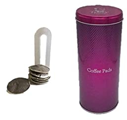 James Premium Kaffeepaddose - Kaffeepads Dose hält die Pads länger frisch - Pad Dose für Kaffeepads PINK - auch geeignet für Senseo Pads - Plus Padheber