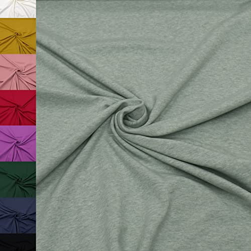 MAGAM-Stoffe Elias Sweatstoff uni innen angeraut und weich Meterware ab 50cm (37. Mint meliert)