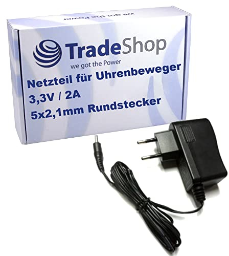 Trade-Shop 3,3V 2,0A Netzteil/Ladegerät/Ladekabel kompatibel mit Beko Birkenstock Uhrenbeweger wie 309332/5,0x2,1mm Rundstecker, Eurostecker