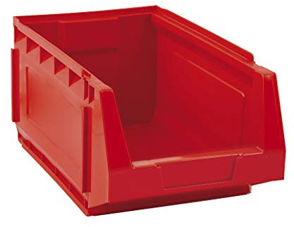 Set 7 contenitori in PEHD a bocca di lupo L 212 x H 165 x P 345 - Rosso