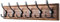 PHINGEER Perchero de pared de madera resistente para pared, 6 ganchos triples para colgar abrigos, chaquetas, sombreros, ropa, color marrón (marrón, 6 ganchos)