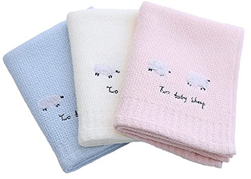 CULPRT 3Pcs Kindertuch, Baumwolle 25 * 50 Cartoon Gaze, Tägliches Kindertuch, Kindertuch, Weich/a/50 * 25Cm