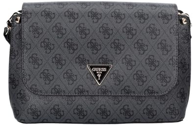 GUESS Meridian Flap Crossbody Bag Coal Logo