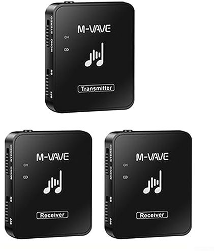 2.4G Wireless In-Ear Monitor System Earphone, Rechargeable Transmitter Receiver Support Stereo Recording with Volume Button