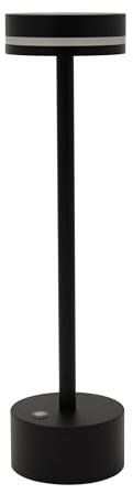 Luxus - Tischlampe Touch - Yvette - Schwarz - H21 x Ø9 - Terrassenlampe - Schreibtischlampe - LED - Wiederaufladbar - Dimmbar - Kabellos - Batteriebetrieben - Tischlampe für innen und außen