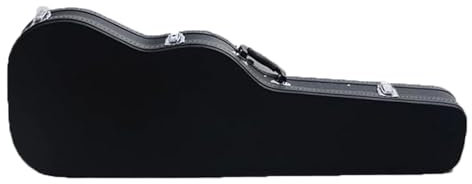 Custodia rigida in legno per chitarra elettrica, custodia rigida protettiva per chitarra elettrica Strat ST/TL Tele, custodia rigida con chiusura a scatto e manico in morbida pelle, nero, Retro